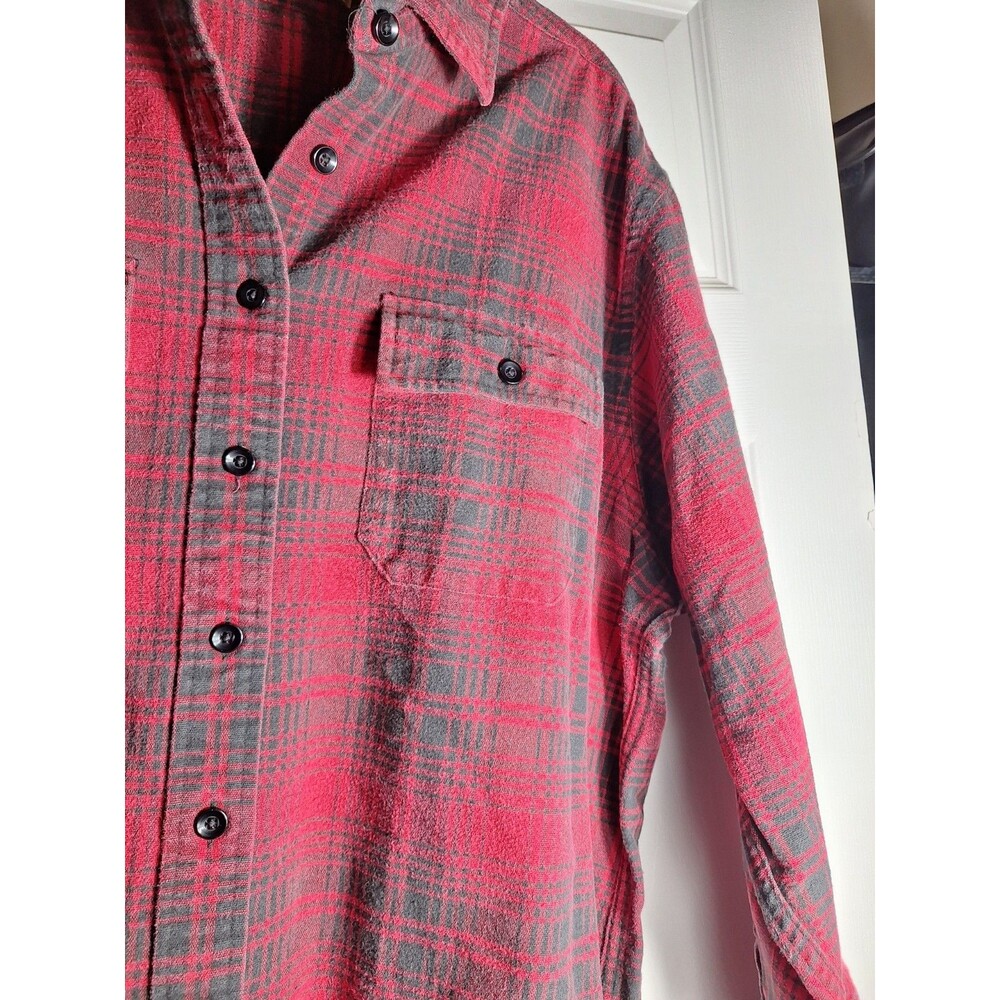 L.L. Bean Womens XL Red Flannel Vintage 90s/80s Button Front Shirt Thick - Picture 9 of 14